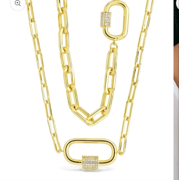 Gabi Riella Carabiner Necklace with ONE locket only New Jewelry